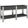 furnicato Garten-Hochbeet mit Ablage 150 x 50 x 75 cm Grau
