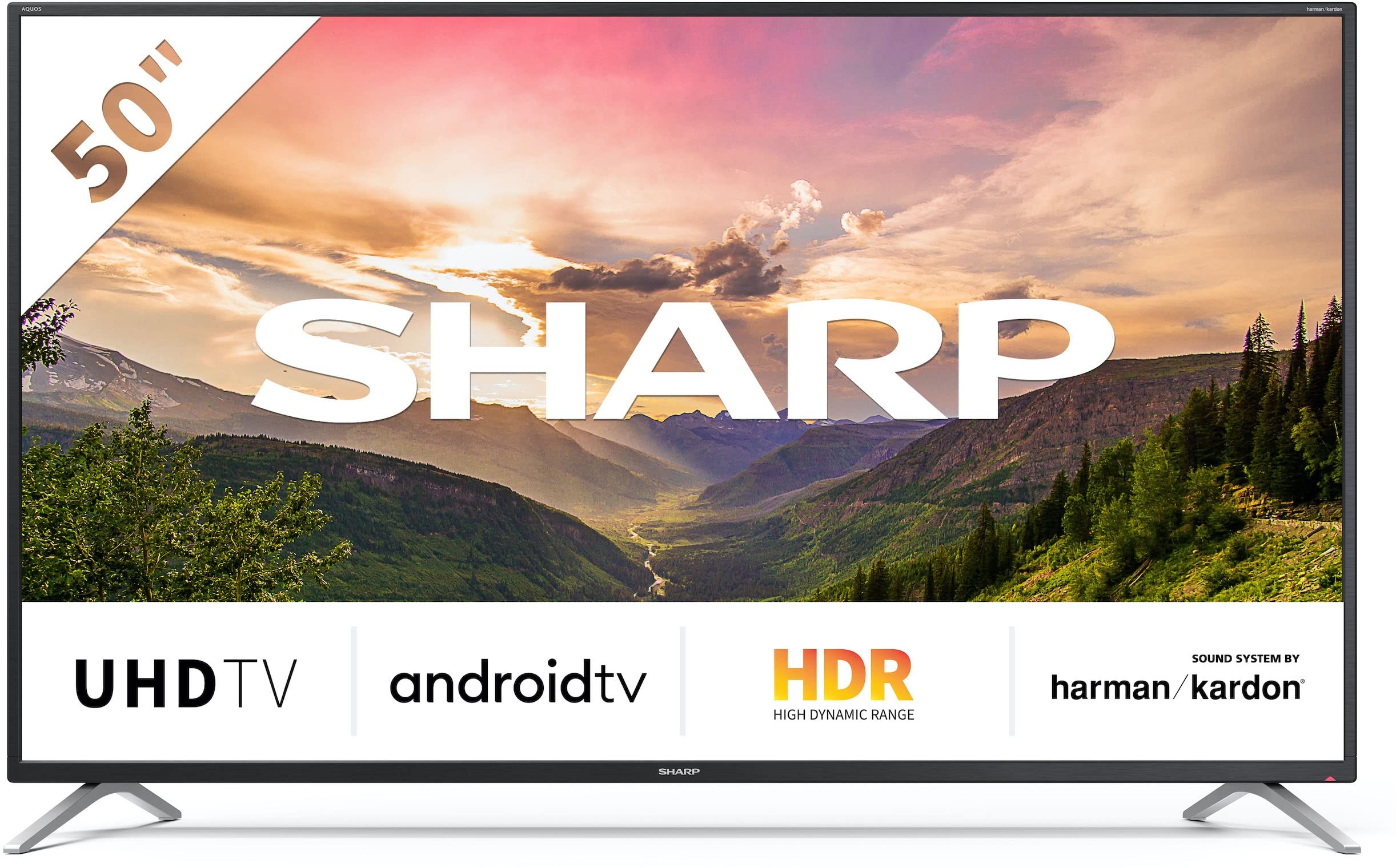 SHARP 50BL2EA Android TV 126 cm (50 Zoll) 4K Ultra HD LED Fernseher (Smart TV, Harman Kardon, Google Assistant)