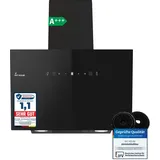 Dunstabzugshaube 60cm Umluft Abluft Wandhaube Kopffrei Schwarz Gestensteuerung