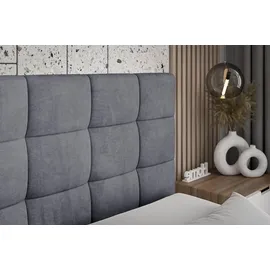 altdecor Boxbett, mit H3-Matratze und Lattenrost - BRUGO - 160x200 Dunkelgrau