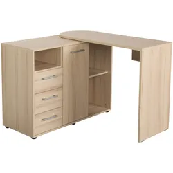 Schreibtisch VOGL MÖBELFABRIK, braun (wildbuche), Tische, schwenkbare Tischplatte, platzsparend, Made in Germany