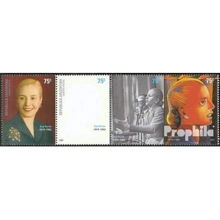 Prophila Collection Argentinien 2745-2748 Viererstreifen (kompl.Ausg.) postfrisch ** MNH 2002 Evita Perón (Briefmarken für Sammler) Prominente/Film/Theater/Radio