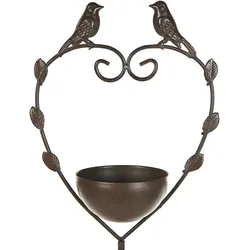Garten-Vogeltränke Metall braun Antik-Optik 150 cm Herzform SPARROW