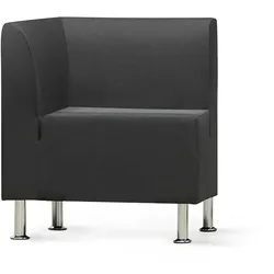ROCADA 1803DBK-4 Be Soft Eck-Modul Sofa mit Rückenlehne, schwarz