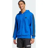 adidas Essentials 3-Streifen French Terry Kapuzenjacke schwarz|blau M