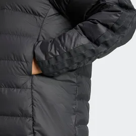 adidas Damen, Jacke Essentials CLIMAWARM 3-Streifen Light Daunenparka mit Kapuze, Größe S, schwarz, BLACK