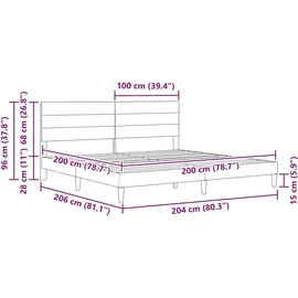 vidaXL Bettrahmen 200 x 200 cm Hellgrau