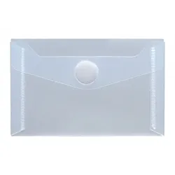 Visitenkartentaschen / Sammeltaschen / Sichttaschen, quer, aus PP,  mit Klappe und Klettverschluss, NEUTRAL, Farbe: transparent farblos - 10 Stück