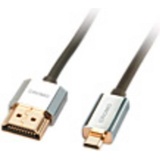 Lindy HDMI Anschlusskabel HDMI-A Stecker, HDMI-Micro-D Stecker 0.50m Grau 41680 High Speed-HDMI mit Ethernet - mit Ethernetkabel - m