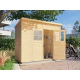 Gartenhaus Gerätehaus WOODTEX Holz Pultdach Holzhaus Garten natur mit Boden