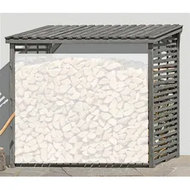 Delta Gartenholz Kaminholzregal Flammo XL Kiefernholz 237 x 114 x 203 cm grau