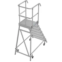 Krause Stabilo Podestleiter Arbeitshöhe 3,65 m, Anzahl Tritte: 7 Stk., Aluminium)