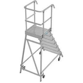 Krause Stabilo Podestleiter Arbeitshöhe 3,65 m, Anzahl Tritte: 7 Stk., Aluminium)