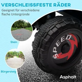 Homcom Elektroquad Kinderfahrzeug mit Anhänger blau (1-tlg)