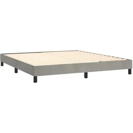 vidaXL Boxspringbett mit Matratze & LED Hellgrau 160x200 cm Samt