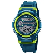 Calypso K5808, 0 mm, Gehäusefarbe Dunkelblau, Armbandtyp Silikonarmband, Armbandfarbe Grün