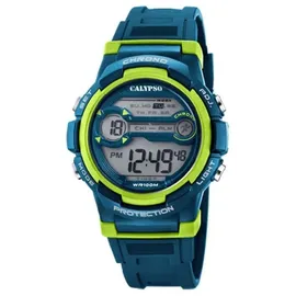 Calypso K5808, 0 mm, Gehäusefarbe Dunkelblau, Armbandtyp Silikonarmband, Armbandfarbe Grün