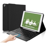 IVEOPPE iPad 9 Generation Hülle mit Tastatur, Hülle Tastatur für iPad 10.2, Bluetooth Magnetisch Abnehmbarer QWERTZ Touchpad Tastatur für iPad 10.2 Zoll 9/8/7 Generation, iPad Air 3. Gen.