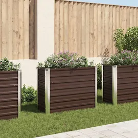 vidaXL Garten-Hochbeet verzinkter Stahl rechteckig 100 x 40 x 77 cm Braun 