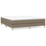 vidaXL Boxspringbett mit Matratze Taupe 180x200 cm Stoff