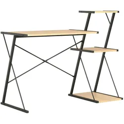 vidaXL Schreibtisch mit Regal Schwarz und Eiche 116×50×93 cm