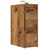 vidaXL Badschrank Schmal mit Rollen Altholz-Optik Holzwerkstoff