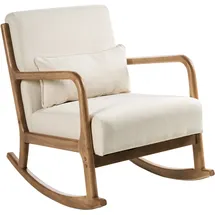 Beliani Schaukelsessel SKOVDE Stoff 66 x 82 x 79 cm Beige mit Kissen