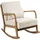 Beliani Schaukelsessel SKOVDE Stoff 66 x 82 x 79 cm Beige mit Kissen