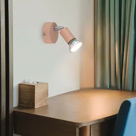 GLOBO Wandlampe Wandleuchte Spotlampe pfirsichfarben Wohnzimmerlampe beweglich h 8,5cm