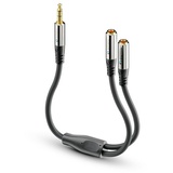 Sonero 3,5mm (4pin) auf 2x 3,5mm Kopfhörer Adapter Kabel 0,25m