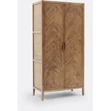 La Redoute Interieurs Kleiderschrank Nottingham Mit 2 Türen, Kiefer Massiv dunkles Holz