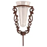 esschert design Regenmesser aus Gusseisen mit Glasmessbecher im Landhausstil Regenmesser braun