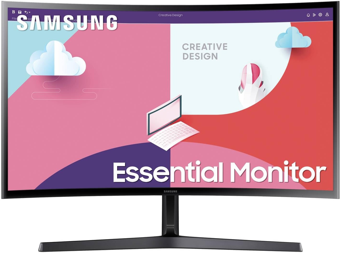 Samsung S36C Essential Monitor S27C366EAU, Curved, 27 Zoll, VA-Panel, Full HD-Auflösung, Eco Saving Plus, AMD FreeSync, 4 ms Reaktionszeit, Bildwiederholrate 75 Hz, Schwarz