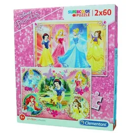 CLEMENTONI Disney Prinzessin Puzzle Princess 2 x 60 Teile