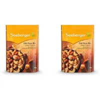 Seeberger Edel-Nuss-Mix: Nuss-Kern-Mischung aus leckeren Erdnusskerne, Mandeln, Cashewkerne und Macadamias - geröstet & gesalzen, vegan (150 g) (Packung mit 2)