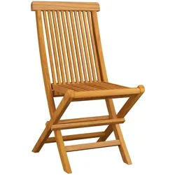 vidaXL Gartenstühle mit Blauen Kissen 2 Stk. Massivholz Teak