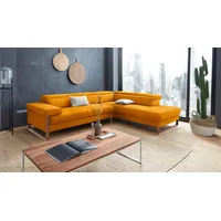 W.Schillig Eckcouch Leder 2-Sitzer Gelb