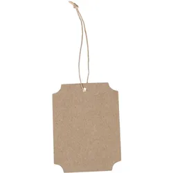 Chic Antique Anhänger mit runden Ecken, L9/B6,5 cm, natur