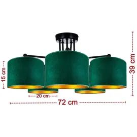 FKL DESIGN Home Deco N230-E5 5-flammig grün Velours