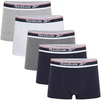 Reebok Boxer REEBOK "JAY", Herren, Gr. M, blau, Obermaterial: 57% Baumwolle, 38% Polyester, 5% Elasthan, meliert, unifarben, eng, Unterhosen, basic, bequem, weich, mit Logo, breiter Bund, Baumwollmix