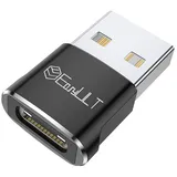 EasyULT USB C Adapter, USB auf Typ C Adapter, Typ C Buchse zu USB-A für iPhone 16/15/14/13/12, iPad mini/Air, Samsung Galaxy S25 A55 Ultra und Andere Smartphone & Tablet (Schwarz)