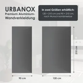 Marwell Wandpaneel fugenlos wasserdicht Marwell Urbanox Aluverbundplatte grau 120x210 cm Duschrückwand & Küchenrückwand - Grau
