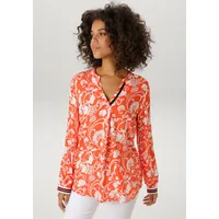 Aniston CASUAL Schlupfbluse mit fantasievollem, grafischen Blumendruck Rot 42