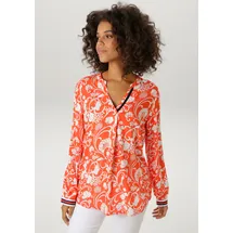 Aniston CASUAL Schlupfbluse mit fantasievollem, grafischen Blumendruck Rot 42