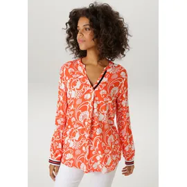 Aniston CASUAL Schlupfbluse mit fantasievollem, grafischen Blumendruck Rot 42