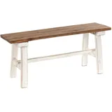 DESIGN DELIGHTS RUSTIKALE HOLZBANK Anzio 90 | 90x39x26cm (BxHxT), Bank aus Mahagoni Holz | zusammenklappbare Sitzbank, Holzbank, Küchenbank aus Holz, Faltbank | Farbe: 06 weiß-Landhaus