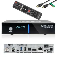 GigaBlue UHD Trio Pro 4K Box SAT-Receiver DVB-S2x DVB-C2 DVB-T2 Tuner mit 400GB Festplatte inkl. Babotech HDMI Kabel [2160p,PVR,HDMI,SD-Card Slot] - schwarz