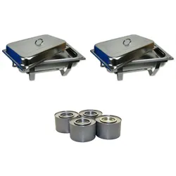 Airbrush-City 2er Set Edelstahl Speisenwärmer Warmhaltebehälter Chafing Dish