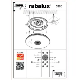 Rabalux Ophelia 1x40W rund Chrom/Weiß