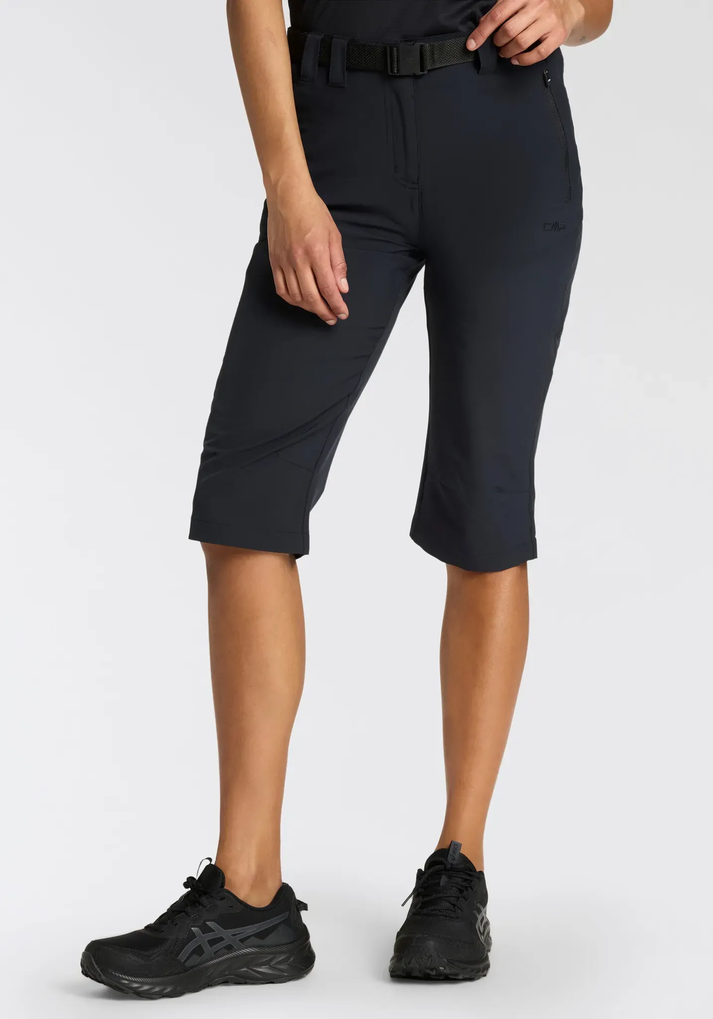 Trekkinghose CMP, Damen, Gr. 38, N-Gr, grau (anthrazit), Obermaterial: 89% Polyester, 11% Elasthan, Hosen Trekkinghose, mit Reißverschlusstaschen, atmungsaktiv, gerader Beinschnitt, Topseller
